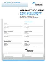 DataVoice PLUS 25 warranty Class EA acc. ISO/IEC 11801 - document